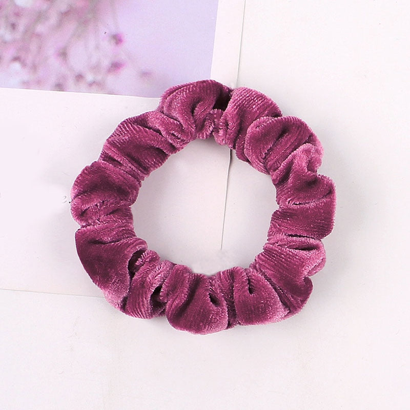 1Pc Women Elastic Hair Ring Winter Soft Velvet Rubber Bands Hair Bands Girls Sweet Solid Color Hair Accessories Ponytail Holder
