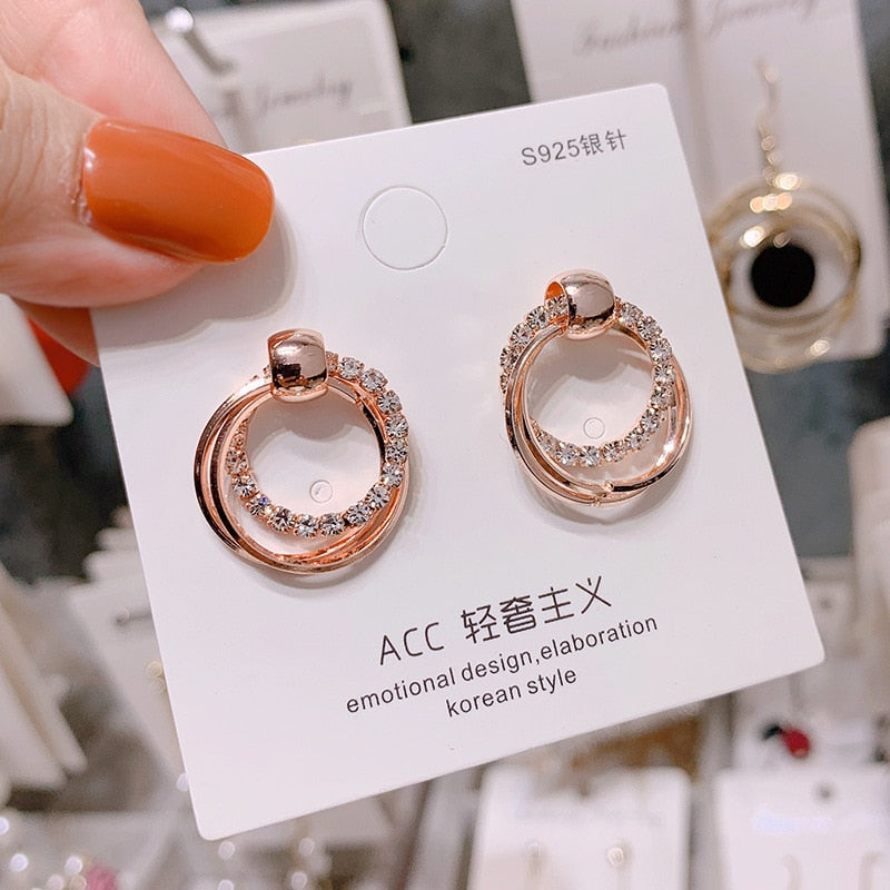 silver needle long pearl earrings female fashion temperament simple anti-allergy earrings summer personality net ornaments