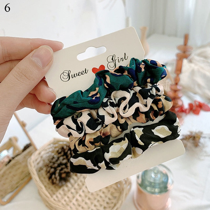 1 Set Scrunchies Hair Ring Candy Color Hair Ties Rope Autumn Winter Women Ponytail Hair Accessories 4-6Pcs Girls Hairbands Gifts