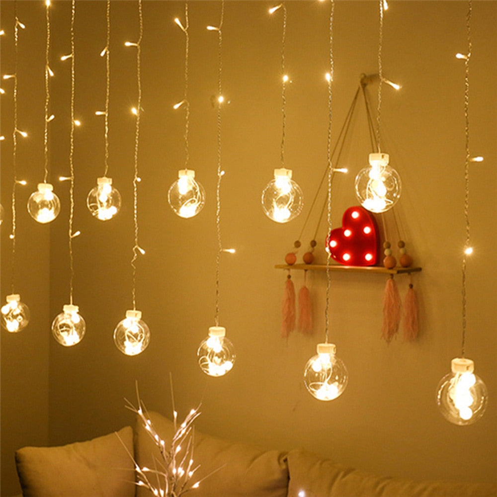 Curtain Fairy String Light LED Christmas Decorations for Home Garland Xmas Light Christmas Valentines 2019 Navidad Ornament Gift