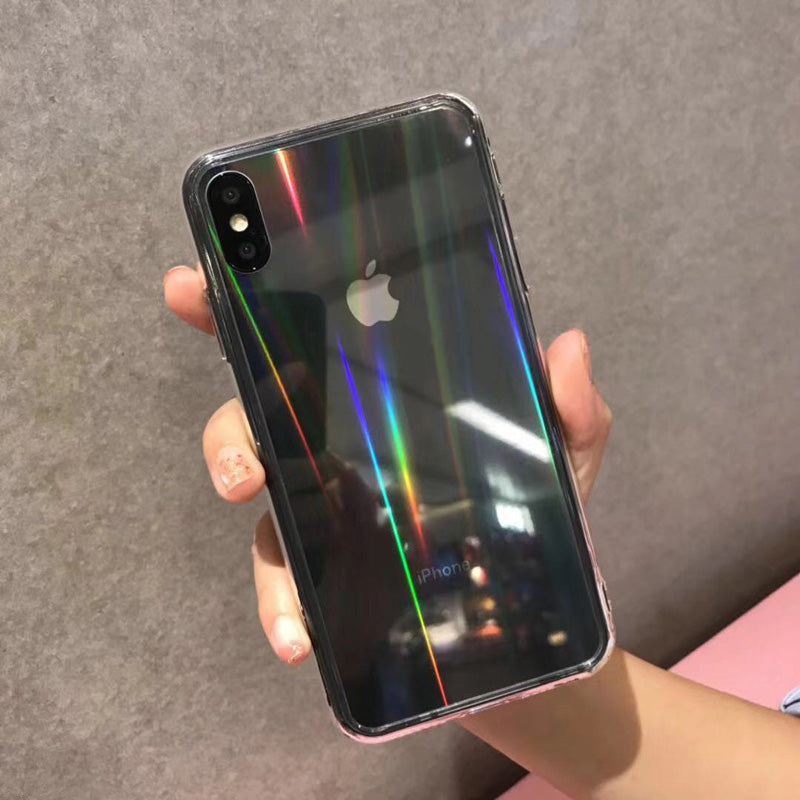 N1986N Rainbow Laser Case For iPhone X XR XS Max 11 11 Pro Max 6 6s 7 8 Plus Luxury Colorful Transparent Hard Acrylic Phone Case