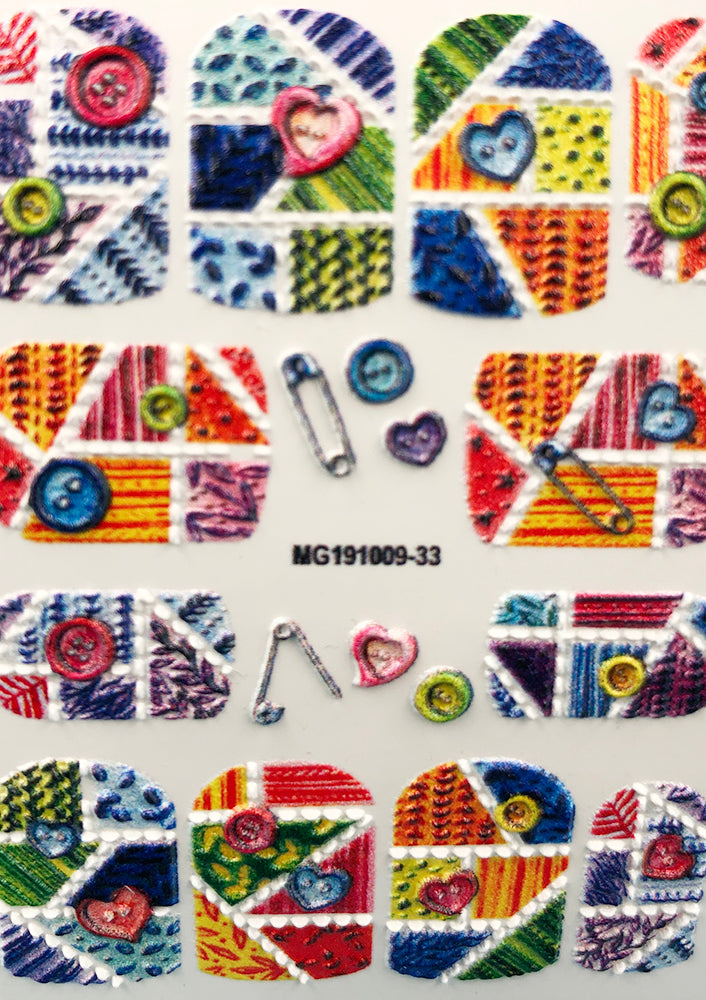 3D Acrylic Engraved  Nail Sticker Winter Sweater Charm desgin Water Decals Empaistic Nail Water Slide Decals Z0249