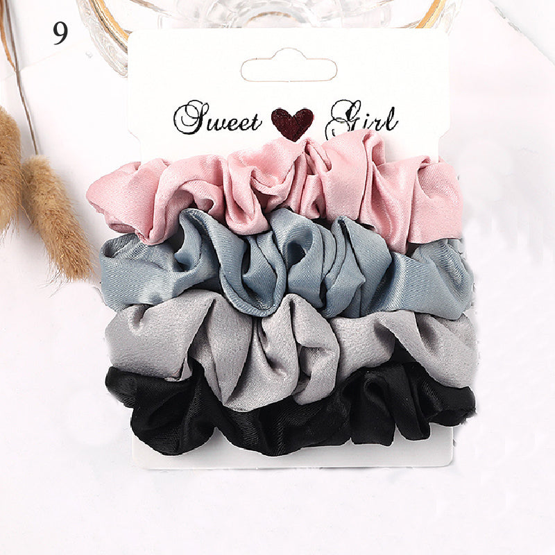1 Set Scrunchies Hair Ring Candy Color Hair Ties Rope Autumn Winter Women Ponytail Hair Accessories 4-6Pcs Girls Hairbands Gifts