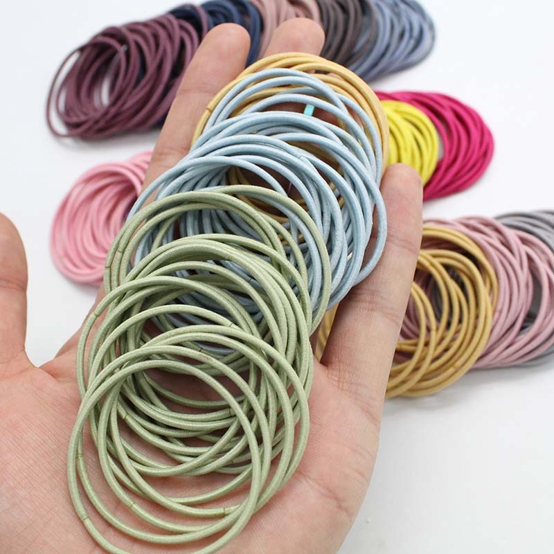 100pcs/bag  Hair Accessories women Rubber bands Scrunchie Elastic Hair Bands Girls Headband decorations ties Gum for hair