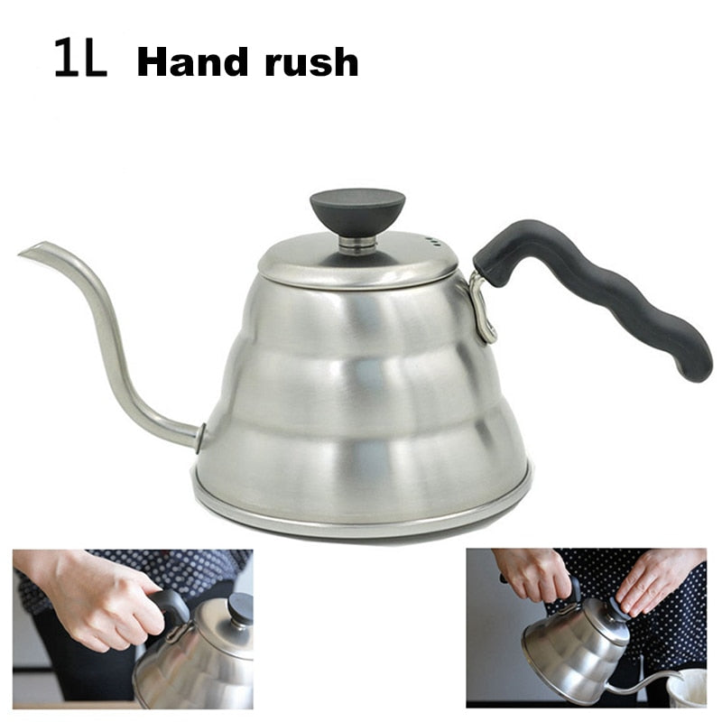Stainless Steel Hario Coffee Drip Gooseneck Kettle Pot Teapot Kettle Tea Maker Hight Quality Bottle Kitchen Accessory 1000ML