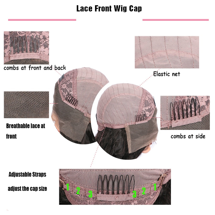 KGBL Short Bob Ombre 4/27 Color 13*4 Lace Front Middle Ratio 8”-16" Human Hair Wigs  Brazilian Non-Remy Hair   Pre-Plucked Wigs