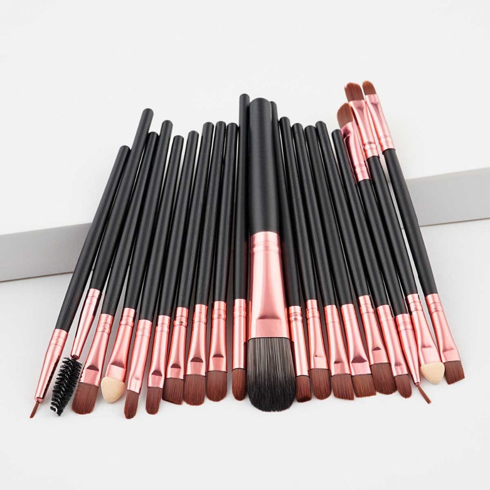 20PCSMakeup Brushes Luxury Champagne For Foundation Powder Blush Eyeshadow Concealer Lip Eye Makeup Brush Cosmetics Beauty Tools