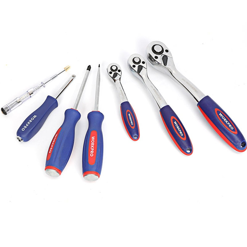 WORKPRO Tool Set Hand Tools for Car Repair Ratchet Spanner Wrench  Socket Set Professional Bicycle Car Repair Tool Kits