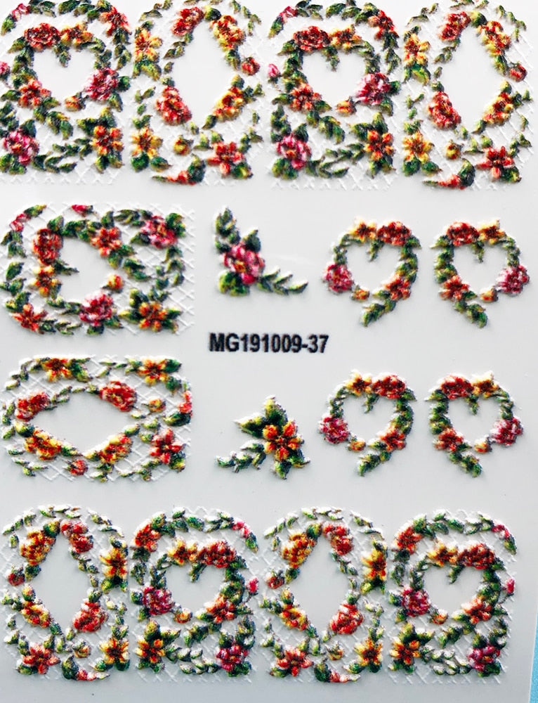 3D Acrylic Engraved  Nail Sticker Winter Sweater Charm desgin Water Decals Empaistic Nail Water Slide Decals Z0249