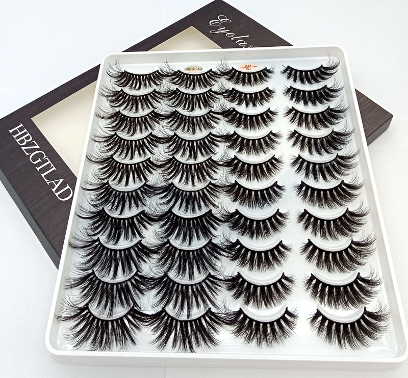 HBZGTLAD 1/5/20 Pairs 3D Soft Mink False Eyelashes Handmade Wispy Fluffy Long Lashes Natural Eye Extension Makeup Kit Cilios