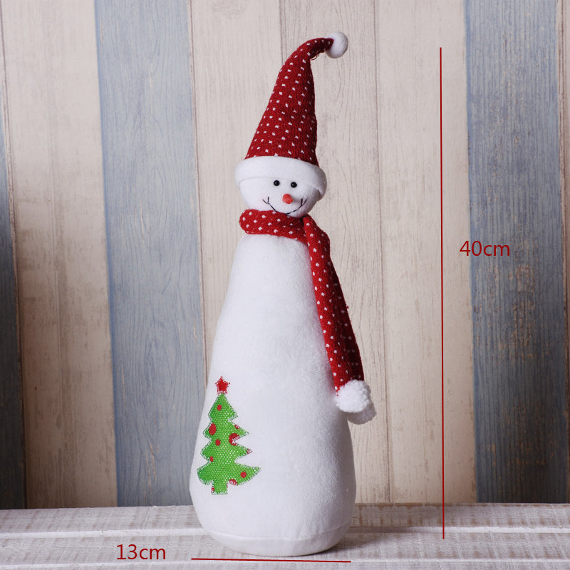 Big Size Christmas Dolls Retractable Santa Claus Snowman Elk Toys Xmas Figurines Christmas Gift for Kid Red Xmas Tree Ornament
