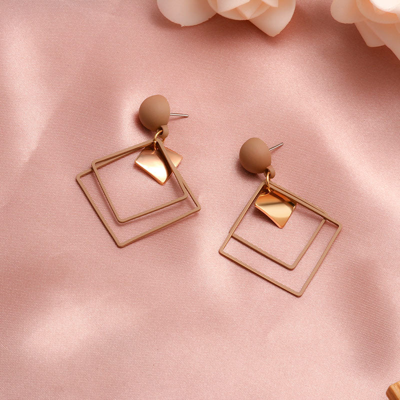 X&P New Fashion Round Dangle Drop Korean Earrings For Women Geometric Round Heart Gold Earring Wedding 2019 kolczyki Jewelry