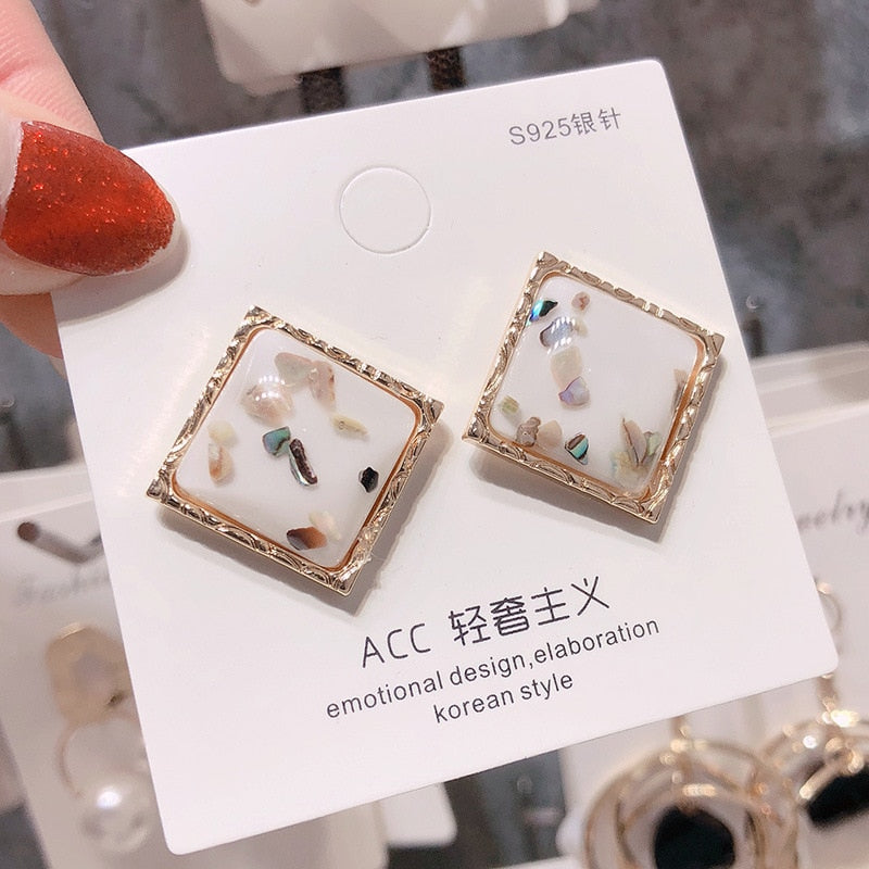 silver needle long pearl earrings female fashion temperament simple anti-allergy earrings summer personality net ornaments