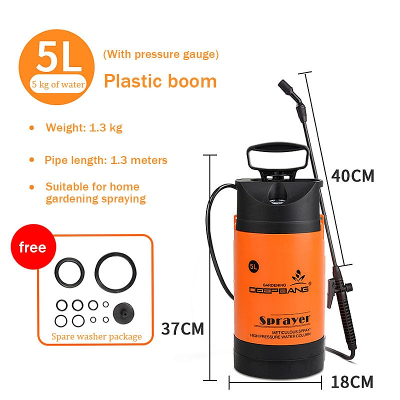 Hot Sale Garden Pressure Sprayer Irrigation Flower Plant Comes With Pressure Gauge Watering Can Pesticide Fertilizer Spray Tool