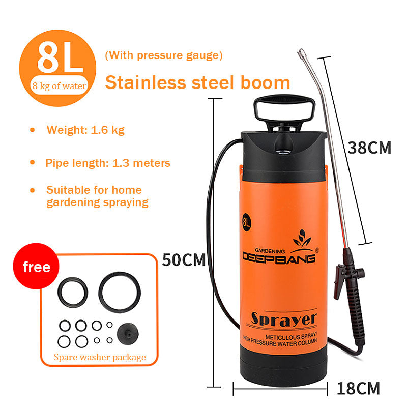 Hot Sale Garden Pressure Sprayer Irrigation Flower Plant Comes With Pressure Gauge Watering Can Pesticide Fertilizer Spray Tool