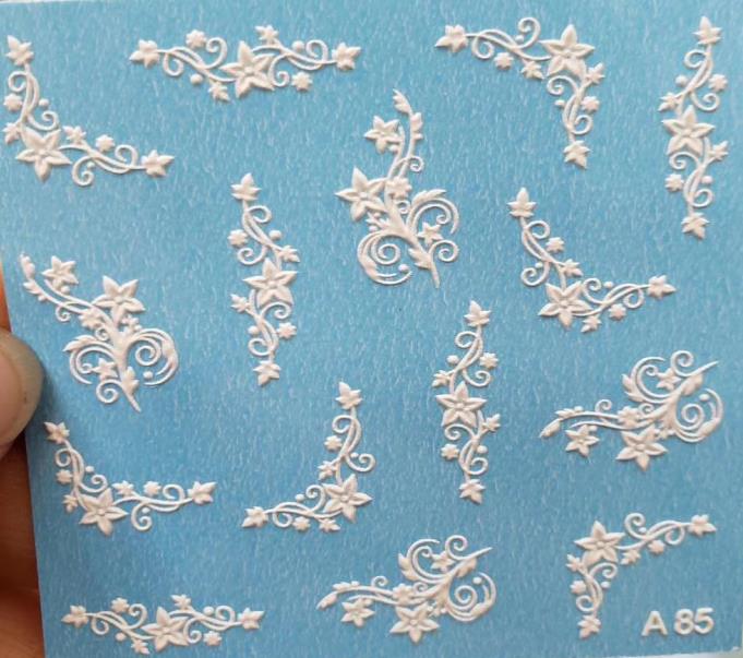 3D Acrylic Engraved  Nail Sticker Winter Sweater Charm desgin Water Decals Empaistic Nail Water Slide Decals Z0249