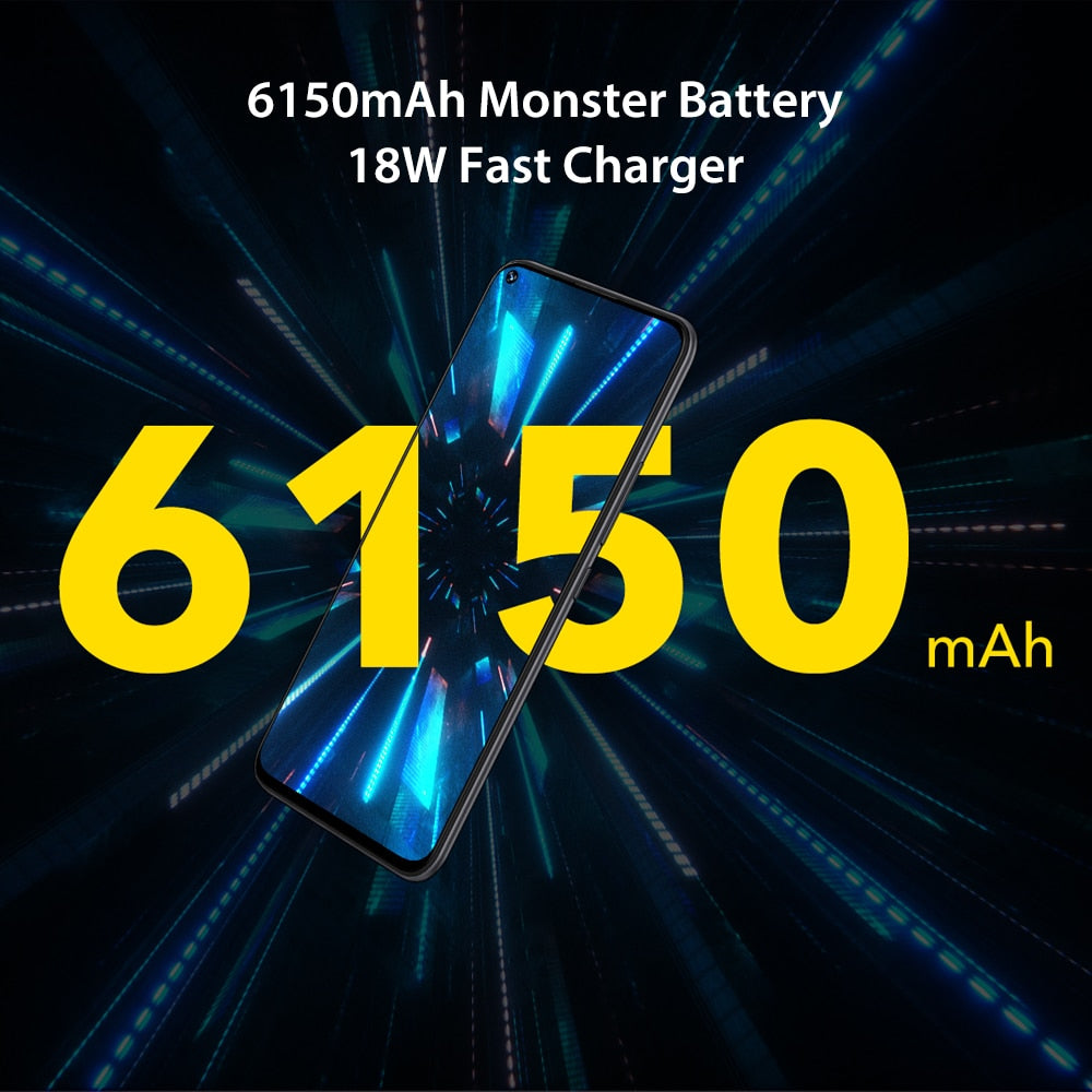 UMIDIGI Power 3 Android 10 48MP Quad AI Camera 6150mAh 6.53" FHD+ 4GB 64GB Helio P60 Global Version Smartphone NFC Pre-sale