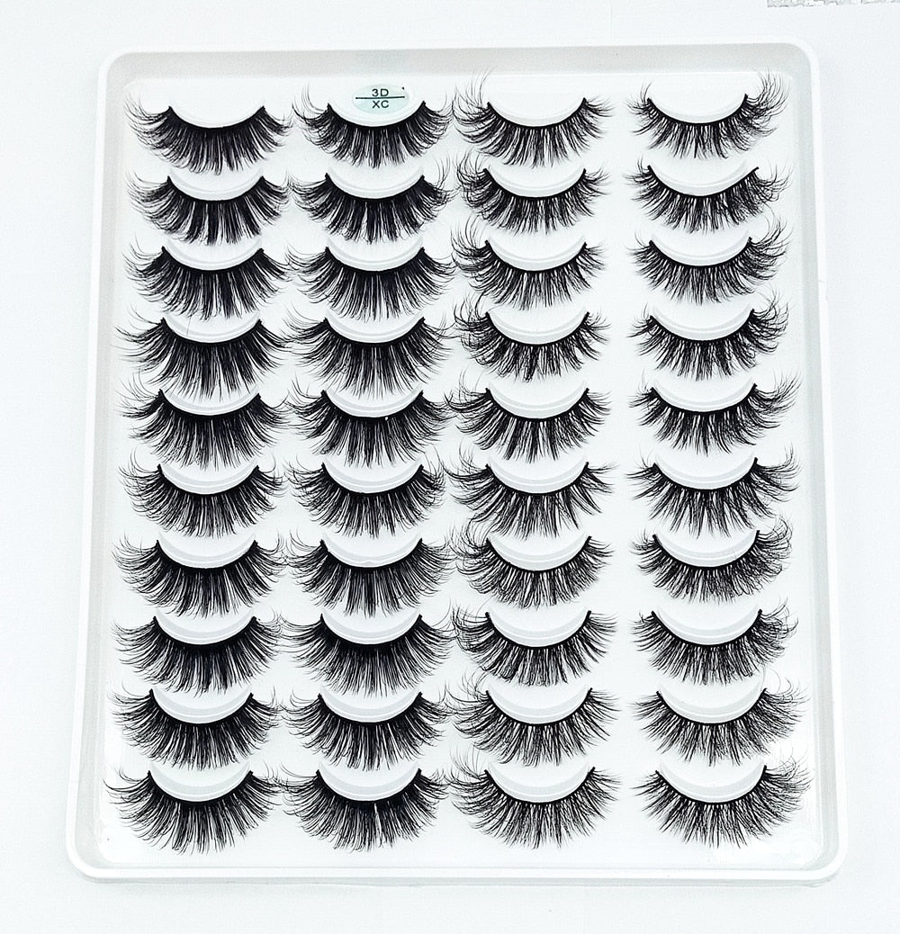 HBZGTLAD 1/5/20 Pairs 3D Soft Mink False Eyelashes Handmade Wispy Fluffy Long Lashes Natural Eye Extension Makeup Kit Cilios