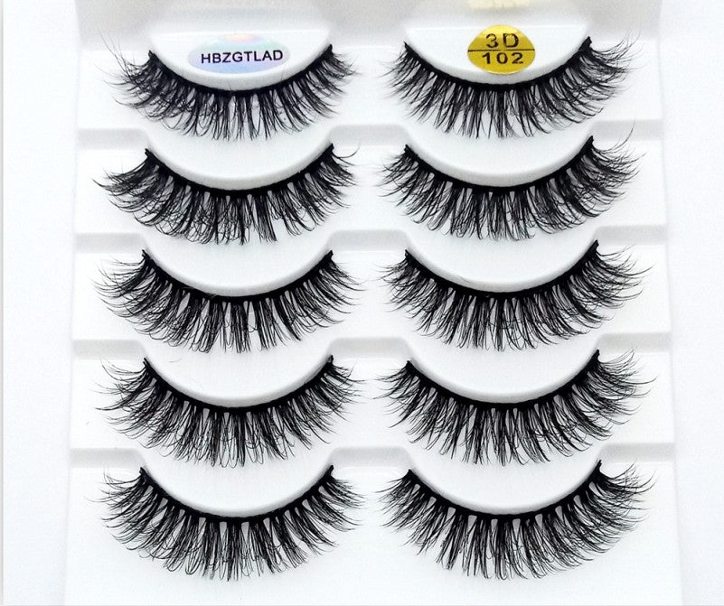 HBZGTLAD 1/5/20 Pairs 3D Soft Mink False Eyelashes Handmade Wispy Fluffy Long Lashes Natural Eye Extension Makeup Kit Cilios