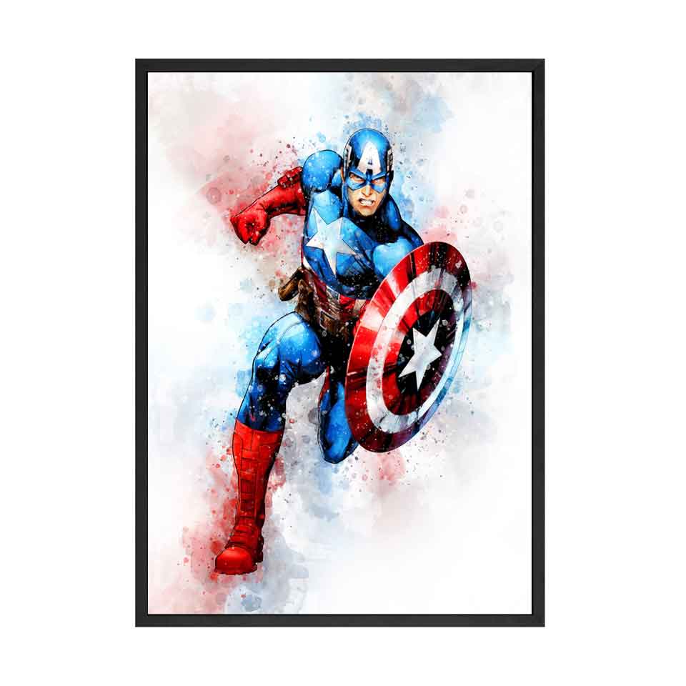 Superheroes Watercolor Art Print Avengers Marvel Hulk Batman Superman Captain America Birthday Gifts Wall Pictures for Boys Room