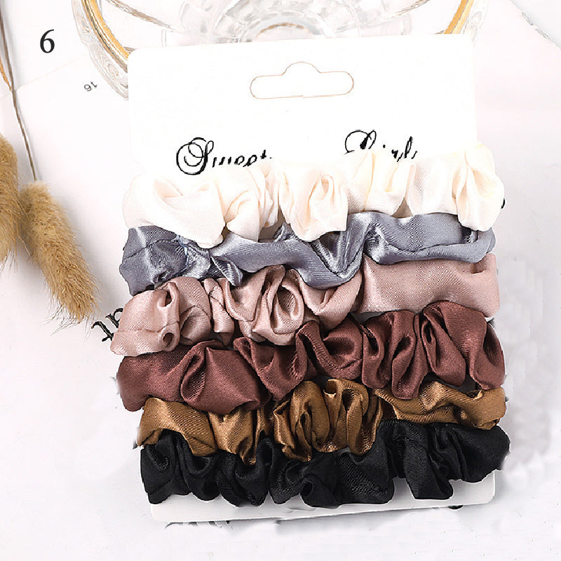 1 Set Scrunchies Hair Ring Candy Color Hair Ties Rope Autumn Winter Women Ponytail Hair Accessories 4-6Pcs Girls Hairbands Gifts
