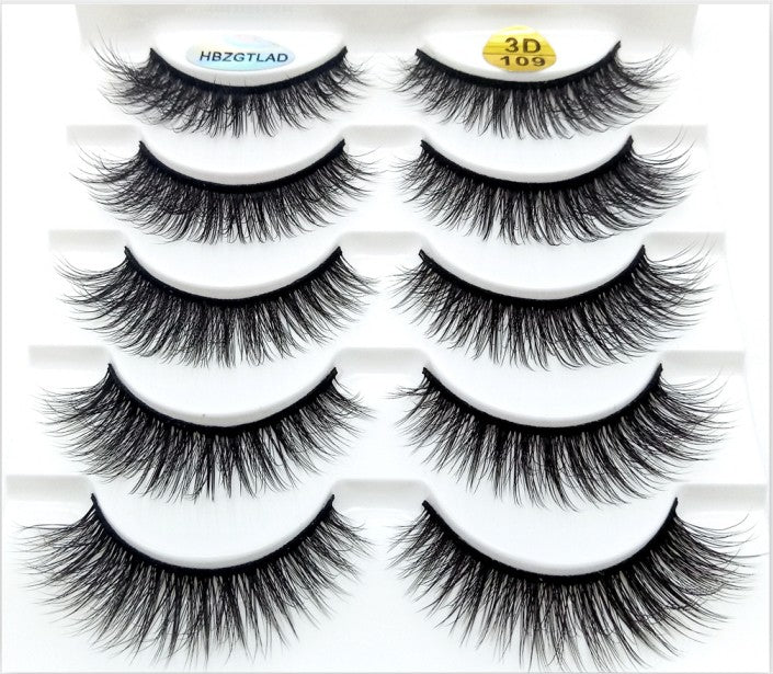 HBZGTLAD 1/5/20 Pairs 3D Soft Mink False Eyelashes Handmade Wispy Fluffy Long Lashes Natural Eye Extension Makeup Kit Cilios