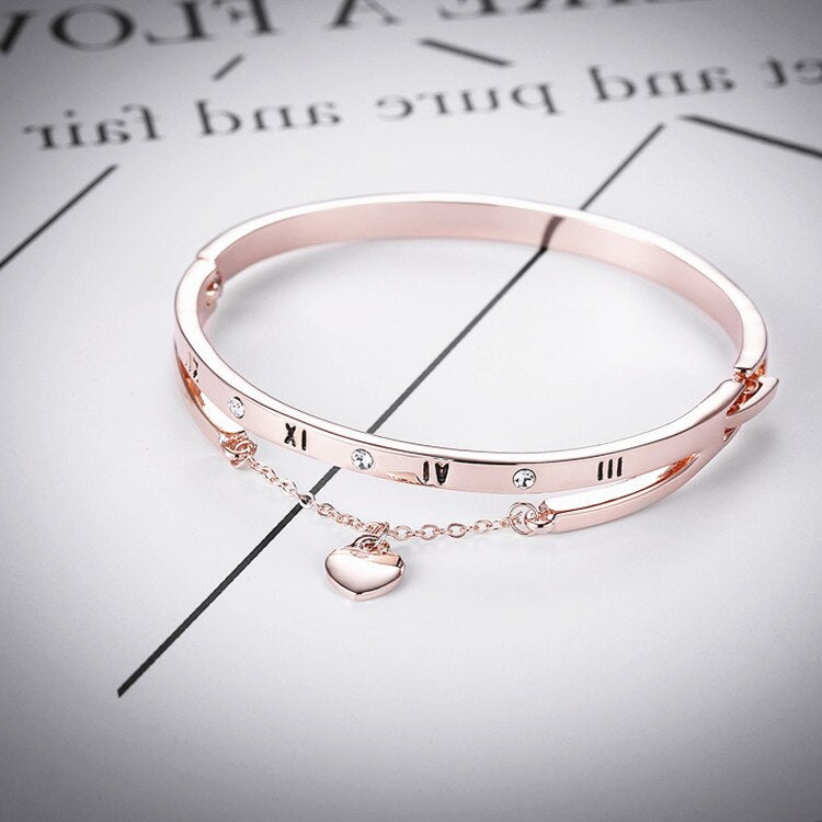 ATTRACTTO Gold Crystal Tassel Bracelets&Bangles For Women Charm Bracelets Jewelry Handmade Stainless Steel Bracelet SBR190535