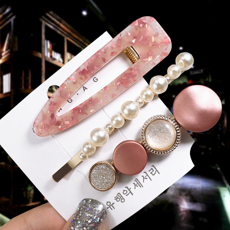 1Set Popular Pearl Hair Clips Fashionable Woman Summer Hair accessories Hairpins BB Clip Styling Tools Barrettes Headwear