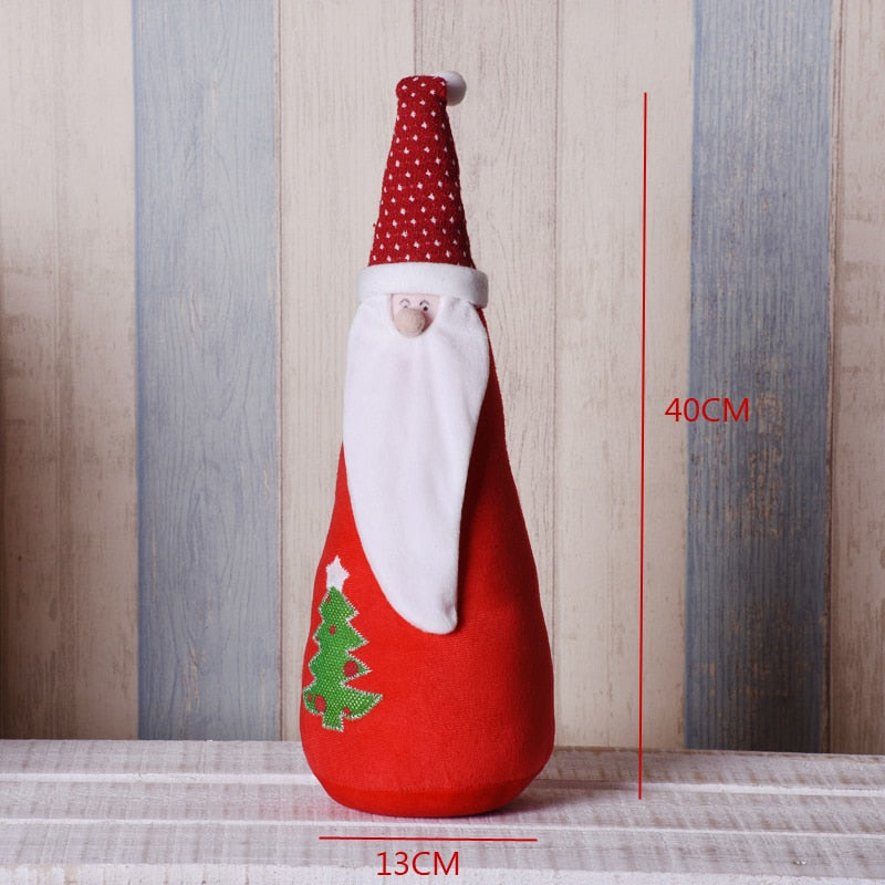 Big Size Christmas Dolls Retractable Santa Claus Snowman Elk Toys Xmas Figurines Christmas Gift for Kid Red Xmas Tree Ornament