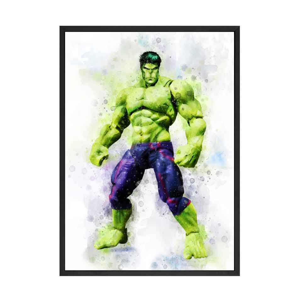 Superheroes Watercolor Art Print Avengers Marvel Hulk Batman Superman Captain America Birthday Gifts Wall Pictures for Boys Room