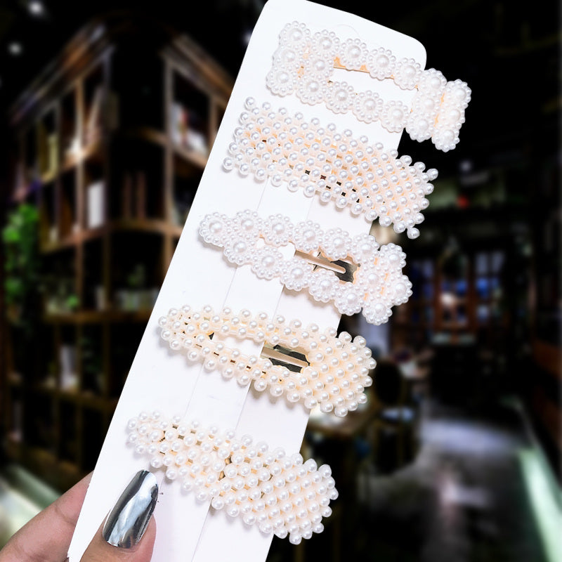 1Set Popular Pearl Hair Clips Fashionable Woman Summer Hair accessories Hairpins BB Clip Styling Tools Barrettes Headwear