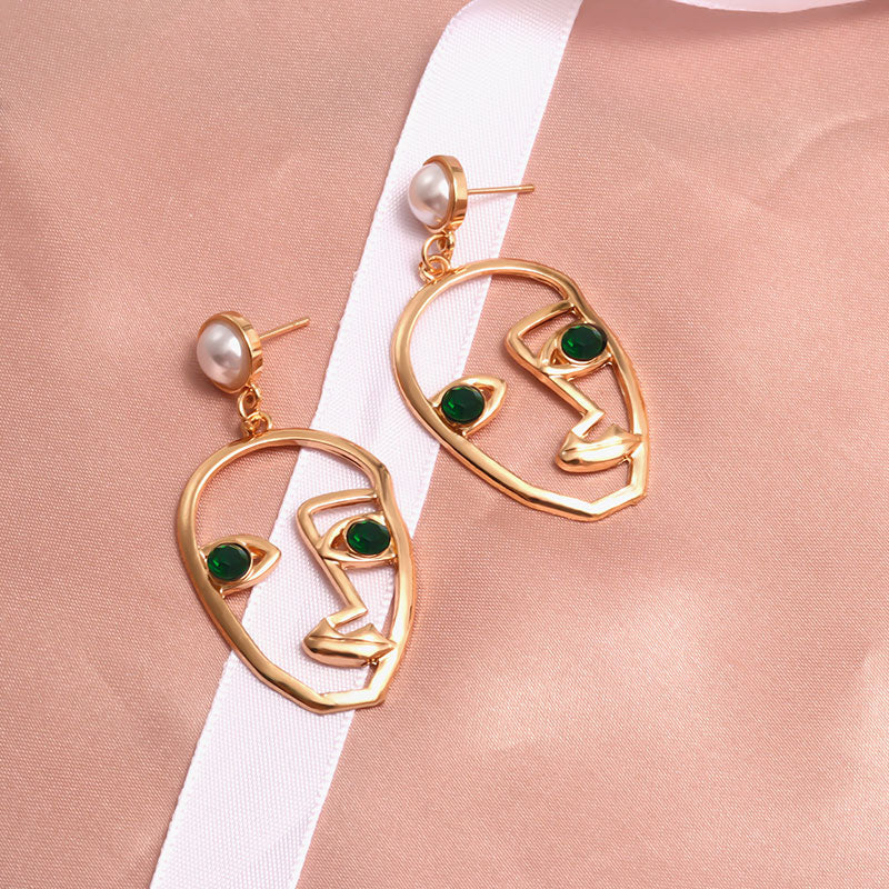 X&P New Fashion Round Dangle Drop Korean Earrings For Women Geometric Round Heart Gold Earring Wedding 2019 kolczyki Jewelry