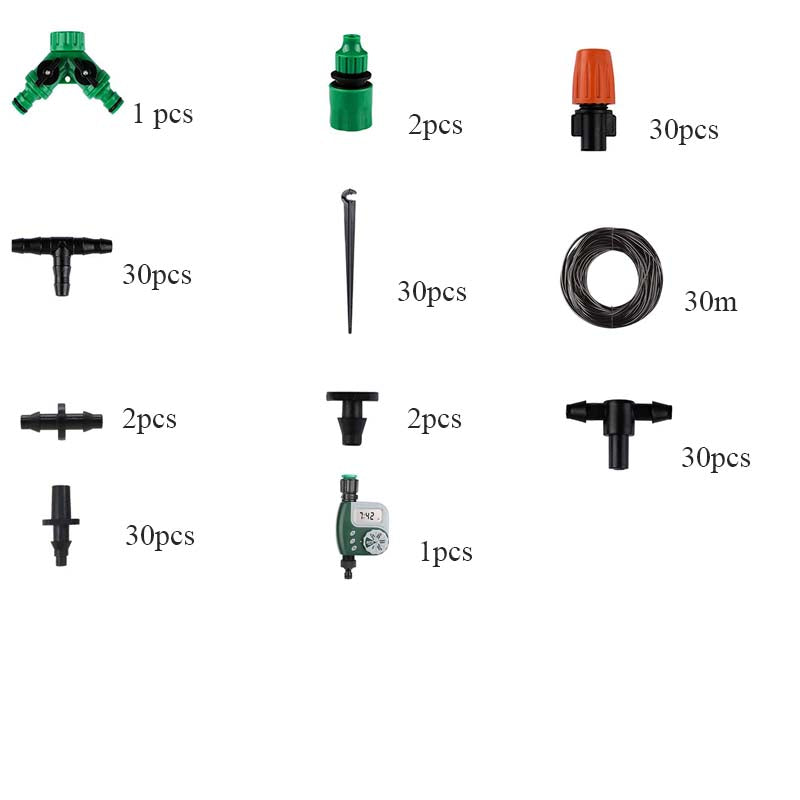 30M Drip irrigation Automatic Garden Watering System Kit  Garden Irrigation Watering Micro Drip Mist Spray Cooling System