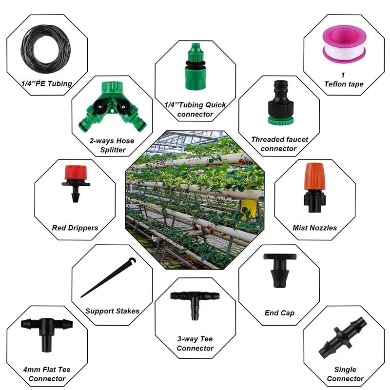 30M Drip irrigation Automatic Garden Watering System Kit  Garden Irrigation Watering Micro Drip Mist Spray Cooling System